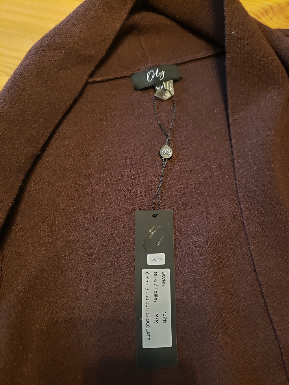 Brown Long Open-Front Women's Sweater Coat - Picture 2 of 3